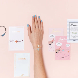 Pulsera charm "Lo nuestro durará para siempre" Turquesa