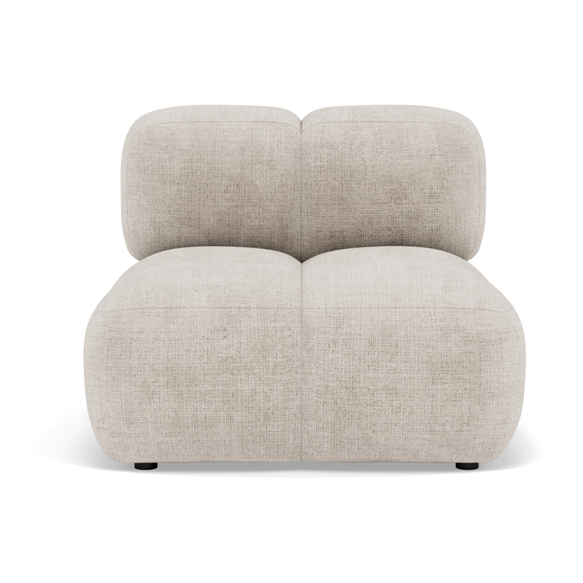 Grace - module d'assise sans accoudoir en velours texturé - Beige