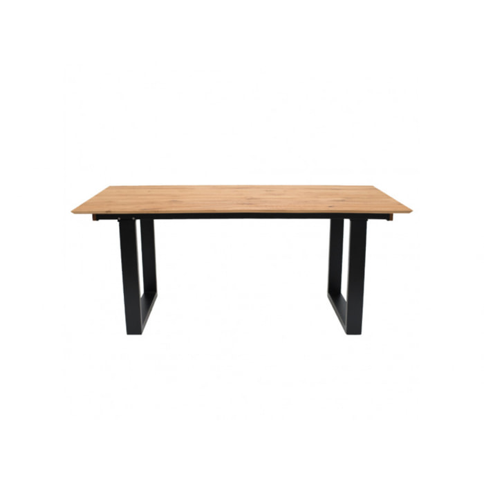 Table extensible en chêne massif et piètement en bois noir - RENNES