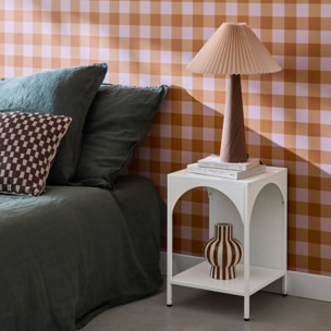 Table de chevet. table d'appoint en acier blanc