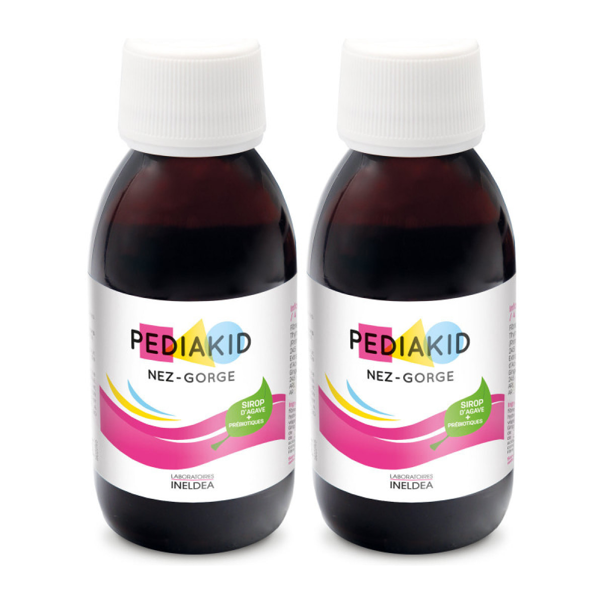 PEDIAKID - Complément Alimentaire Naturel Pediakid Nez-Gorge - Formule Exclusive au Sirop d'Agave - Confort respiratoire - Arôme Naturel Miel-Citron - Lot de 2 sirops de 125ml