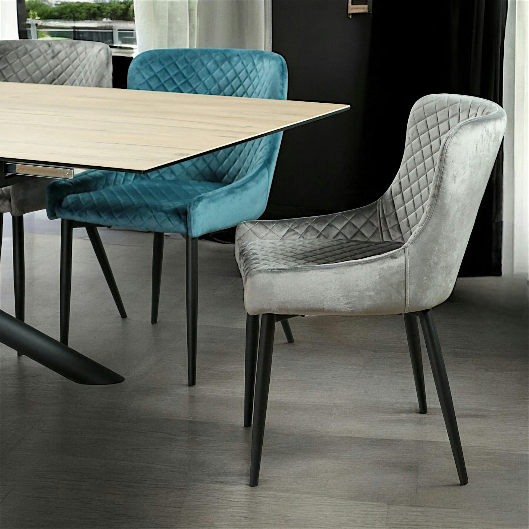 Chaise en velours gris (lot de 2) ARLINGTON