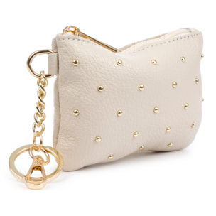 Bellosguardo Monedero Mujer. De piel auténtica acabado Dollaro con detalles metálicos.