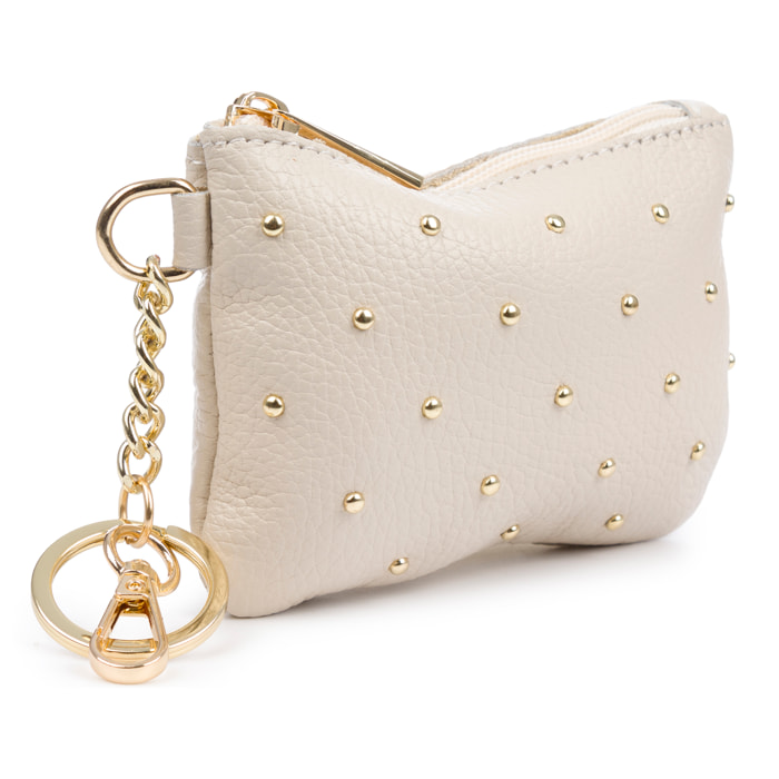 Bellosguardo Monedero Mujer. De piel auténtica acabado Dollaro con detalles metálicos.