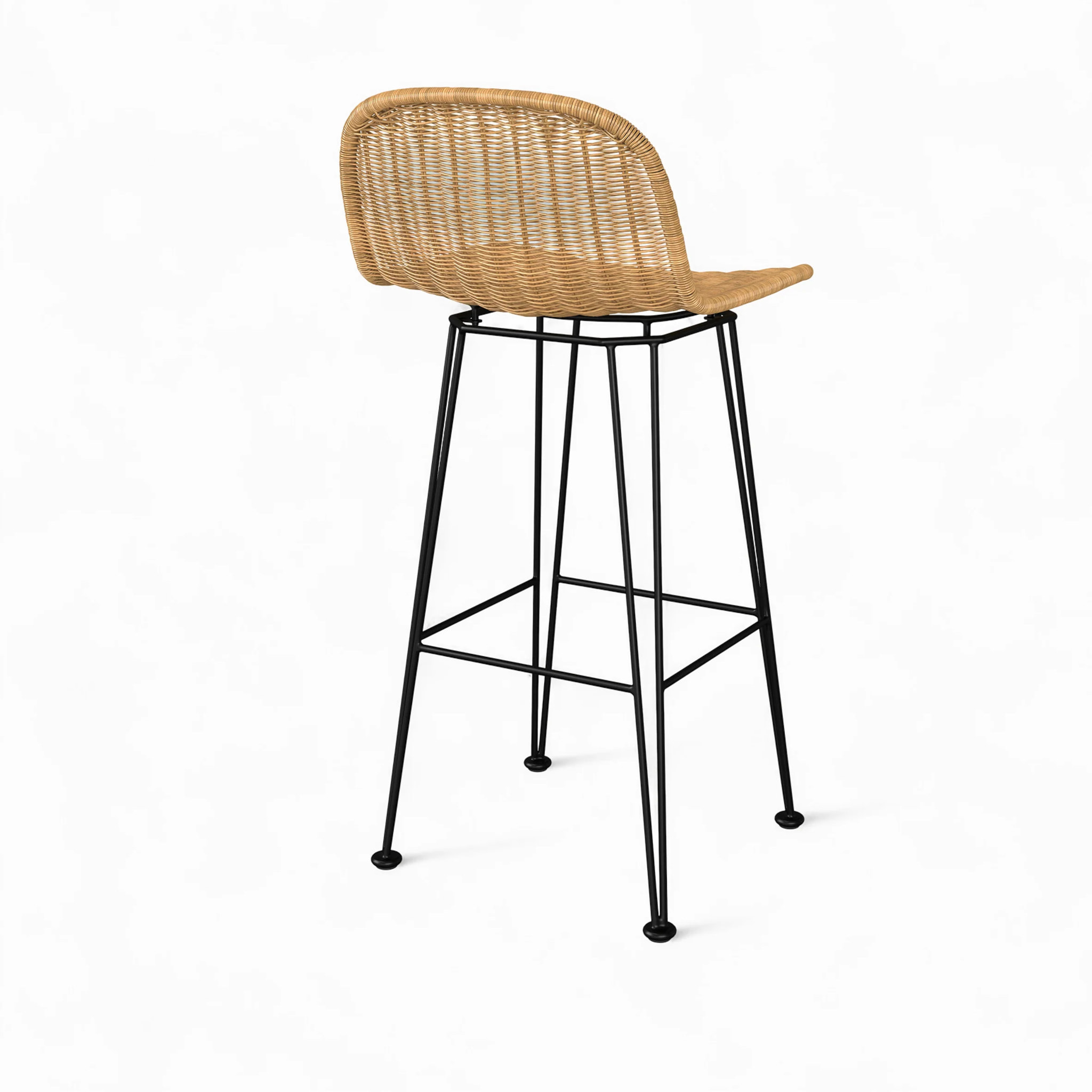 Lot de 2 chaises de bar 76 cm en résine tressée marron - Jigani