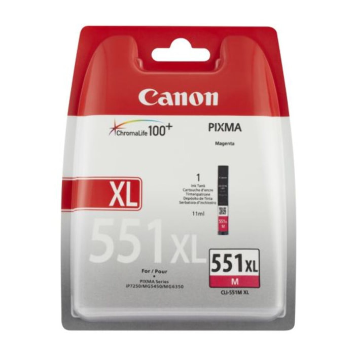 Cartouche d'encre CANON Originale CLI-551 XL Magenta Haute Capacité - 6446B001