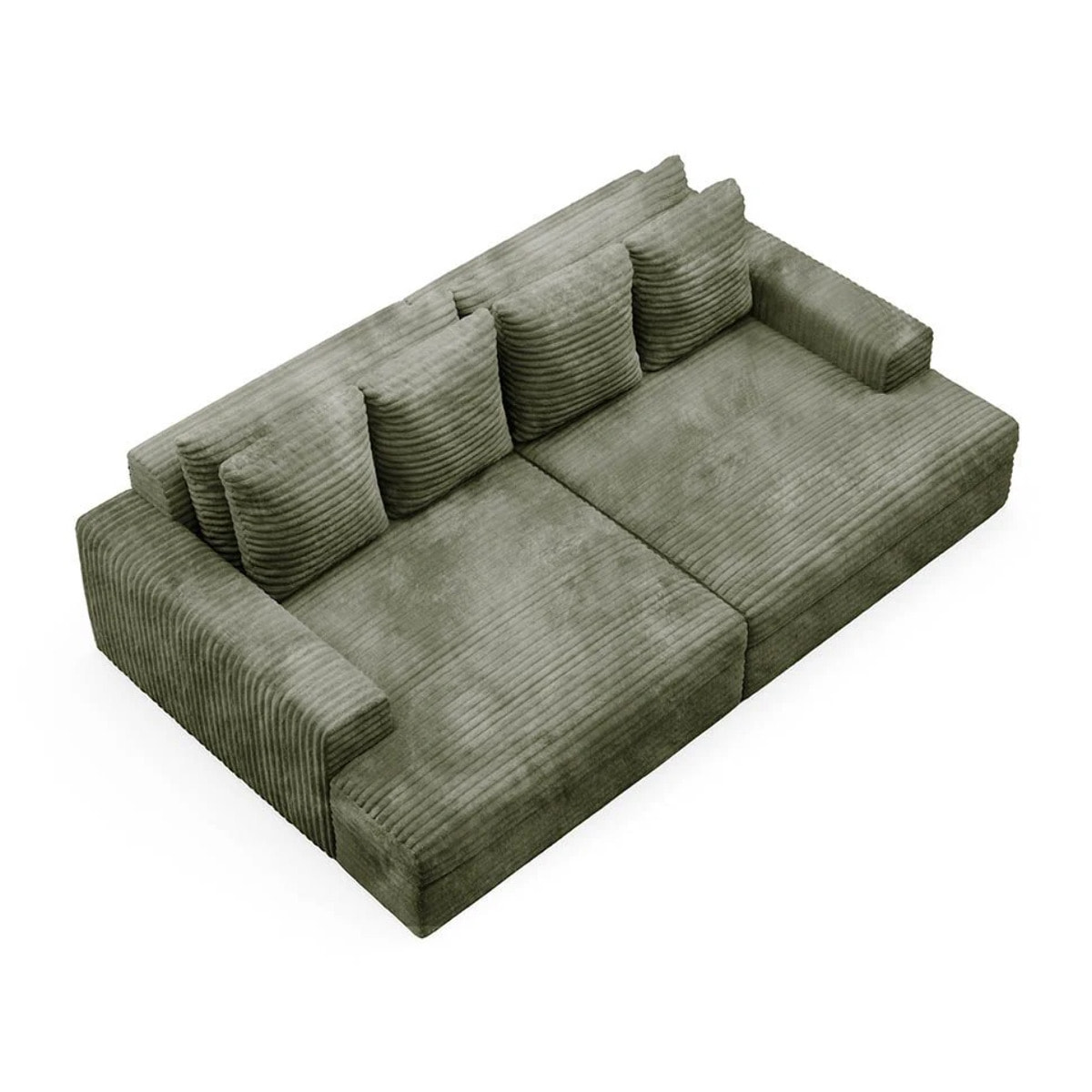 CAMELIA - Canapé 3 places en velours côtelé épais vert