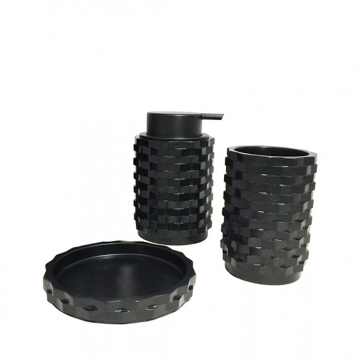 Set 3 accessoires pour salle de bain couleur noir - BELFAST