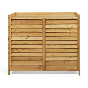 Cache climatisation extérieur en bois