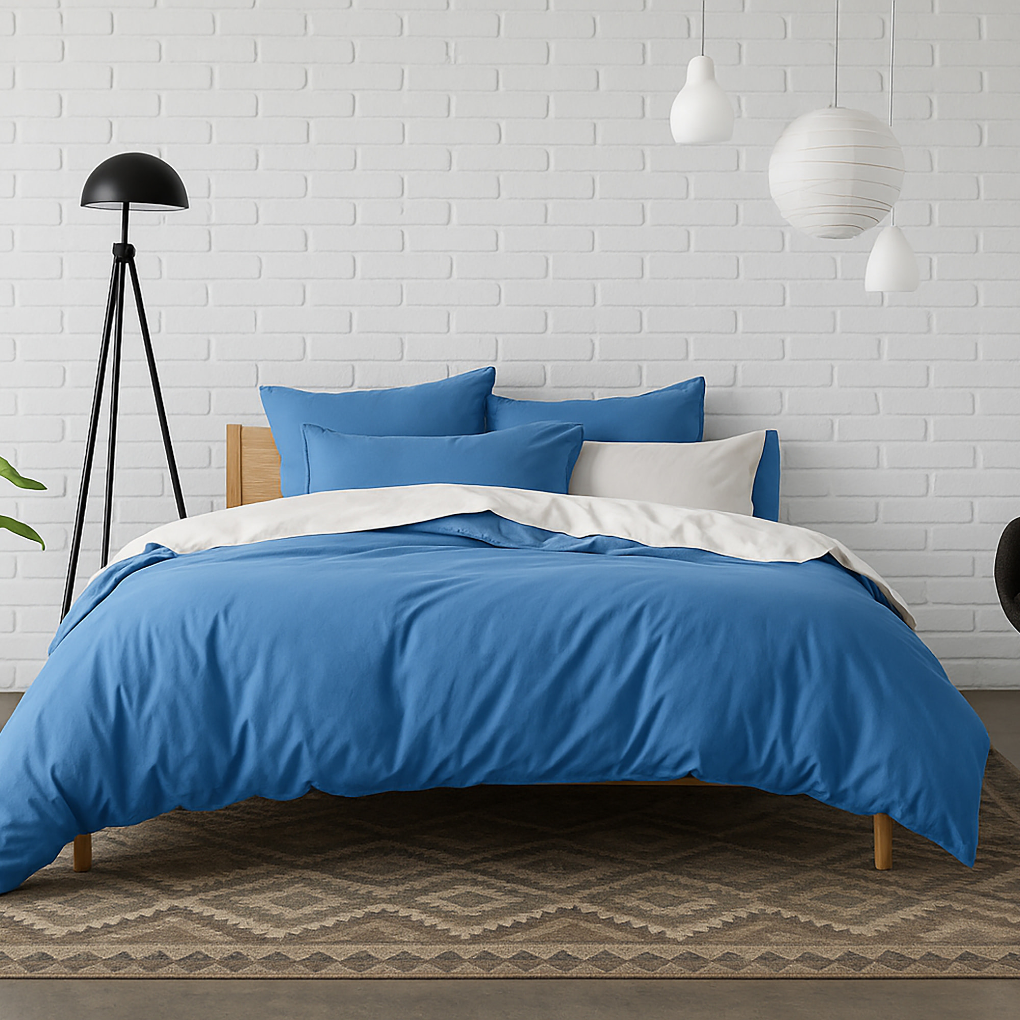 Housse De Couette bonnet 40cm Percale Lake