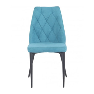 Chaise en tissu capitonné avec piètement métal noir - TOMEN