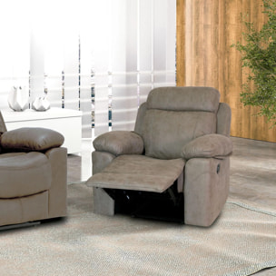 Sillón relax con reposapiés elevable en tono cemento 106 cm Nellie Cemento