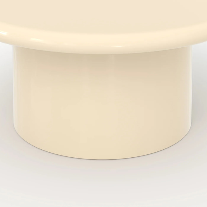 Table basse laquée blanche en MDF, D80 cm - Apoline