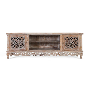 Mueble TV de Madera de Teca 190 Cm Estilo Vintage Provenzal