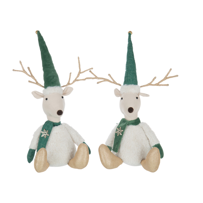 J-Line figurine Renne Assis - polyester - mix - 2 pcs