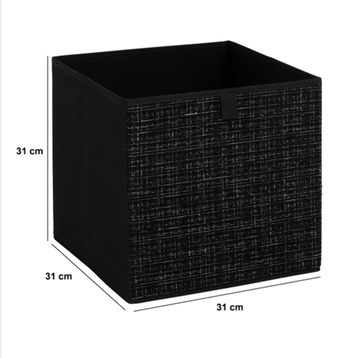 Boîte de rangement "Mix  n  Modul" tweed noir 31x31cm
