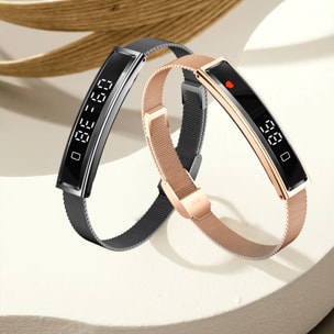 Smartband B3 con monitor intelligente della frequenza cardiaca, del sonno e modalità sport. 1 Cinturino in metallo e 1 in silicone.