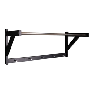 Appendiabiti da parete Padova in legno e acciaio nero 78x32 cm