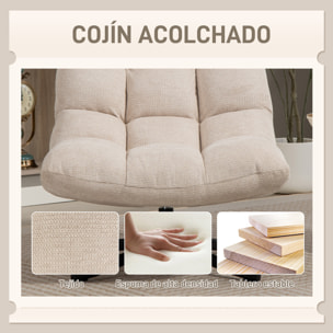 Sillón Giratorio Moderno, Butaca de Salón con Base de Cruz, Tapizado en Chenilla Impermeable, Asiento Extra Ancho y Patas de Acero, Sillón Relax para Sala de Estar, Dormitorio, Blanco Crema
