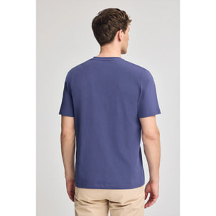 Camiseta violeta azulado de manga corta y cuello de pico con bordado Rigby Best