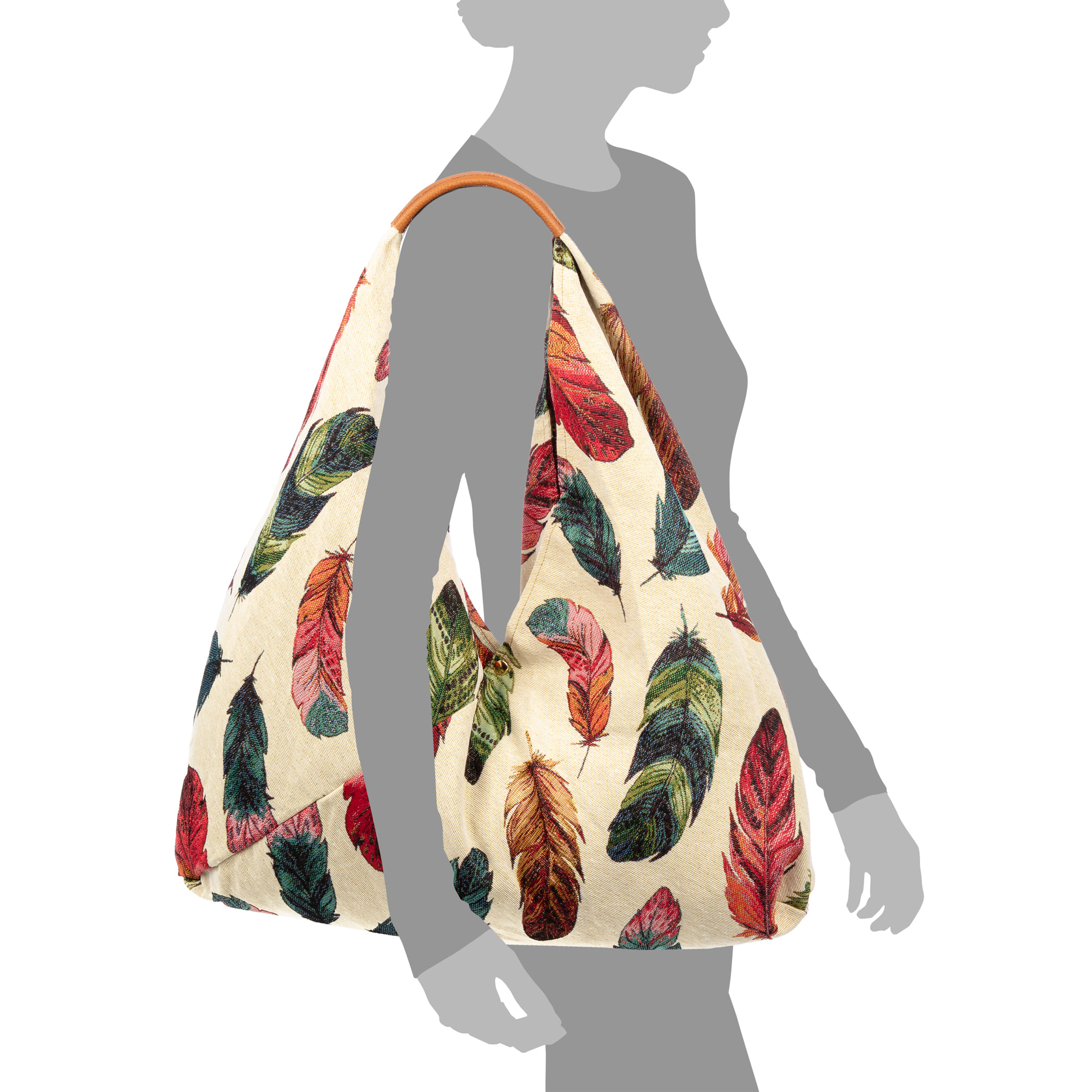 Banzi bolso Shopper de algodón, con asa en cuero. Diseño exclusivo.