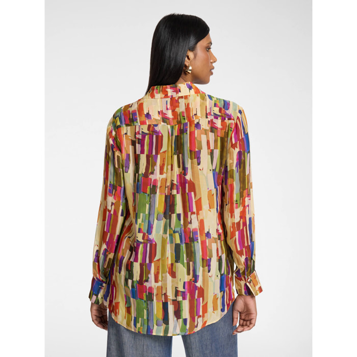 Elena Mirò - Camisa de viscosa estampada - Beige