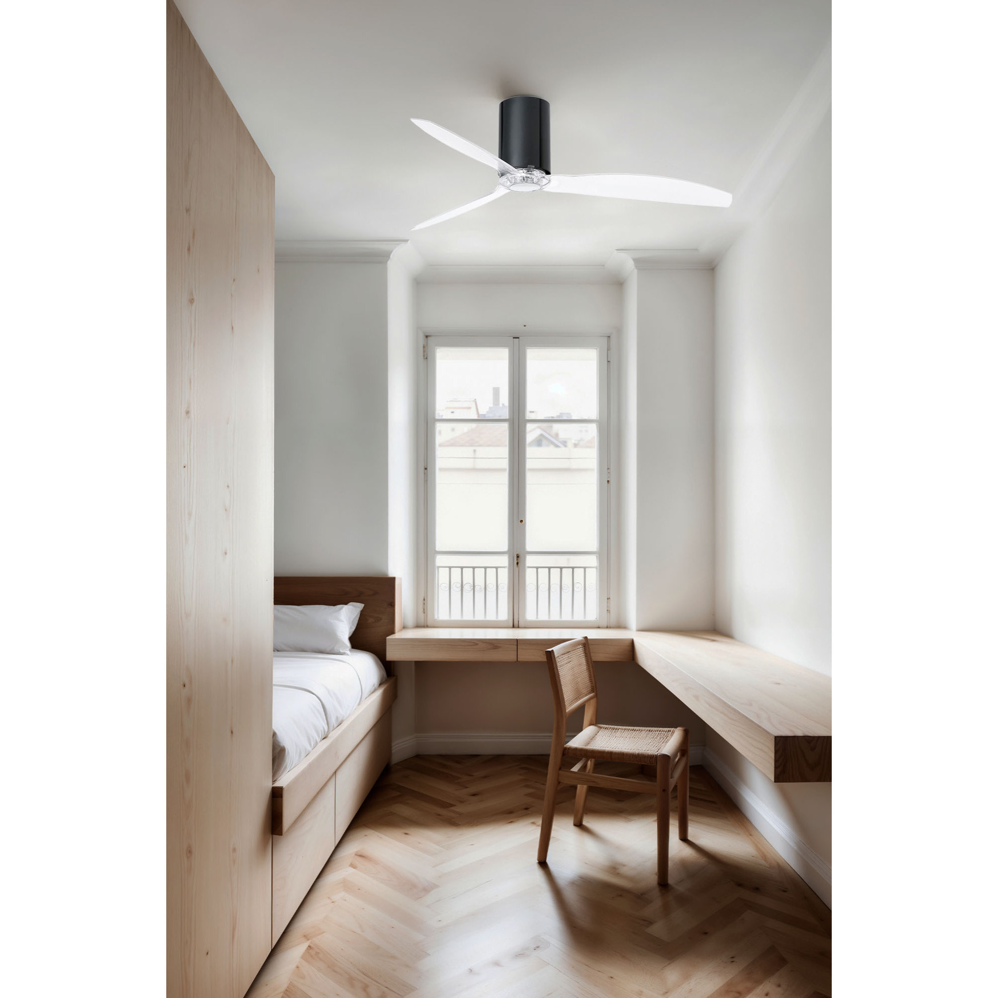 MINI TUBE FAN M Ventilateur noire brillant/transparent DC