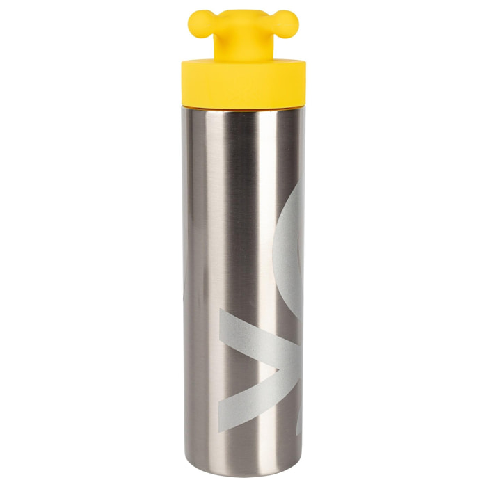 Botella de agua de doble pared 500ml acero inox con tapa amarillo rainbow be