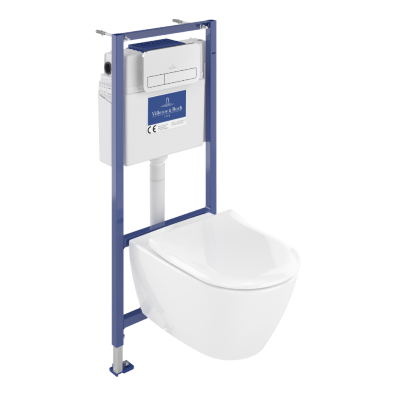 Pack WC sans bride Subway 2.0 avec abattant frein de chute + bâti Viconnect PRO + plaque Chromé mat