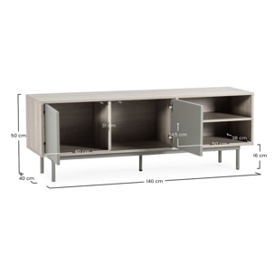 Mueble Tv Cuzco 2 puertas color Roble/Verde