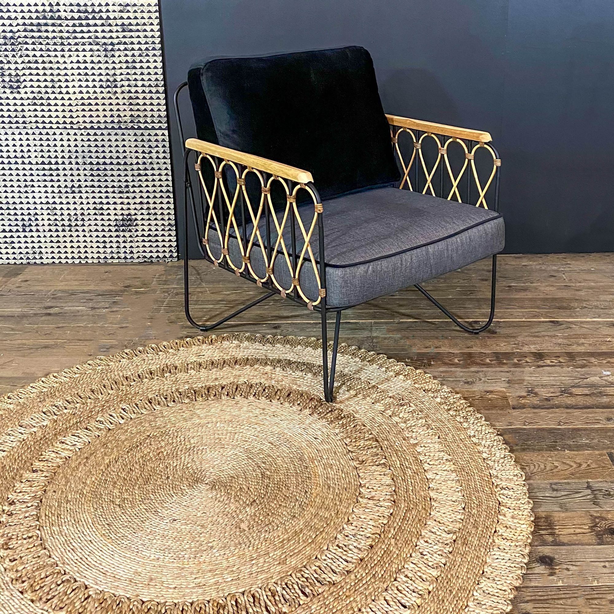 Tapis rond en jute tissé à la main 140cm JERICO