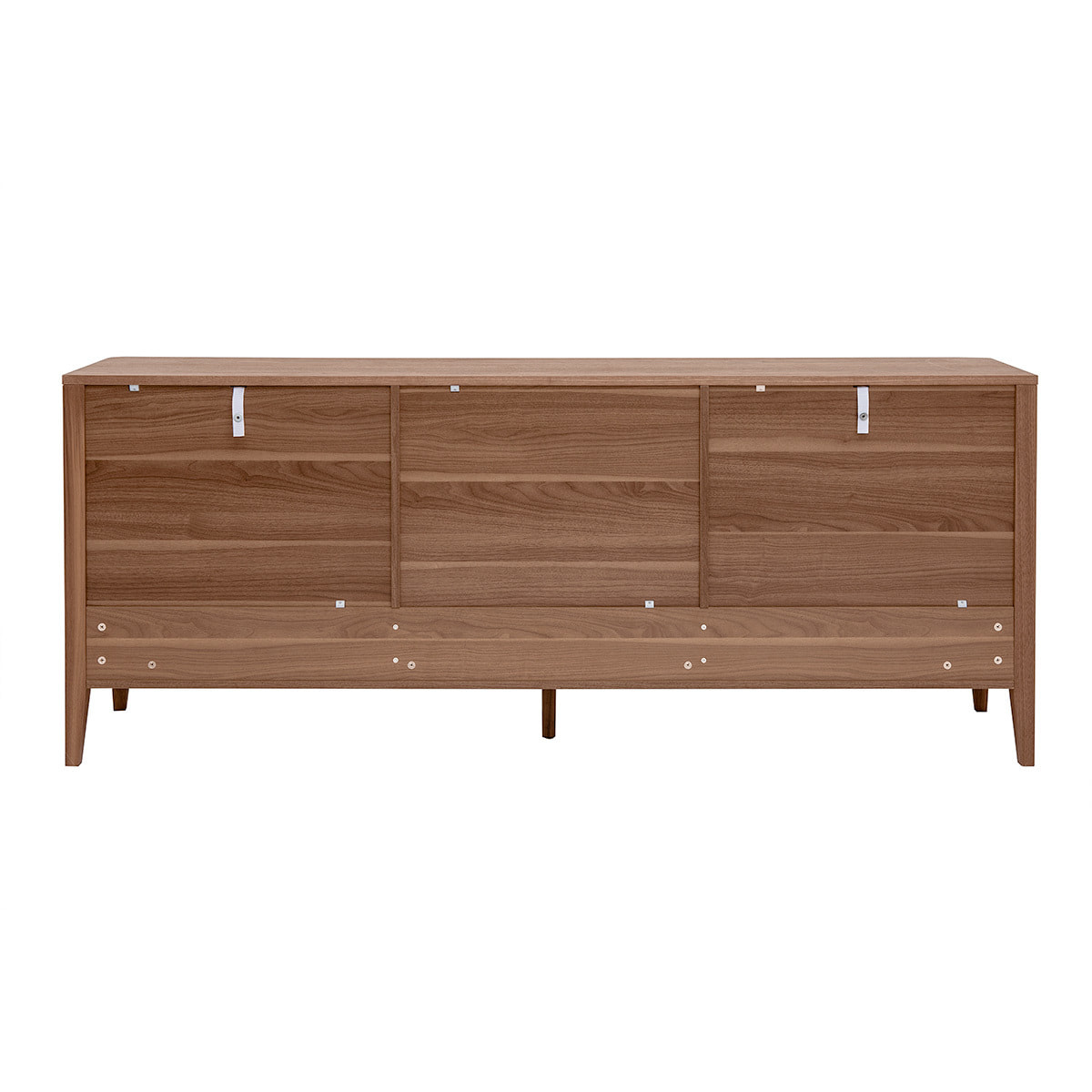 Buffet en bois foncé noyer 2 portes 3 tiroirs 180 cm BENJA