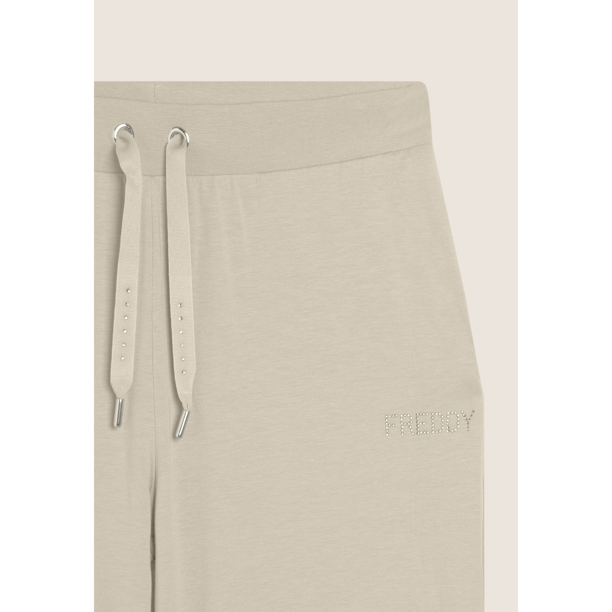 Pantaloni Sportivi con gamba Wide Leg e strass