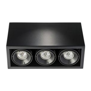 Ledsc4 LedsC4 - Plafón LED Eficiente para Hogar, 3759 Lúmenes, 3000K, Acabado Negro Transparente, Aluminio y Policarbonato, Serie MULTIDIR EVO S