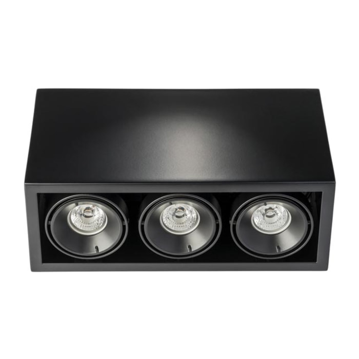Ledsc4 LedsC4 - Plafón LED Eficiente para Hogar, 3759 Lúmenes, 3000K, Acabado Negro Transparente, Aluminio y Policarbonato, Serie MULTIDIR EVO S
