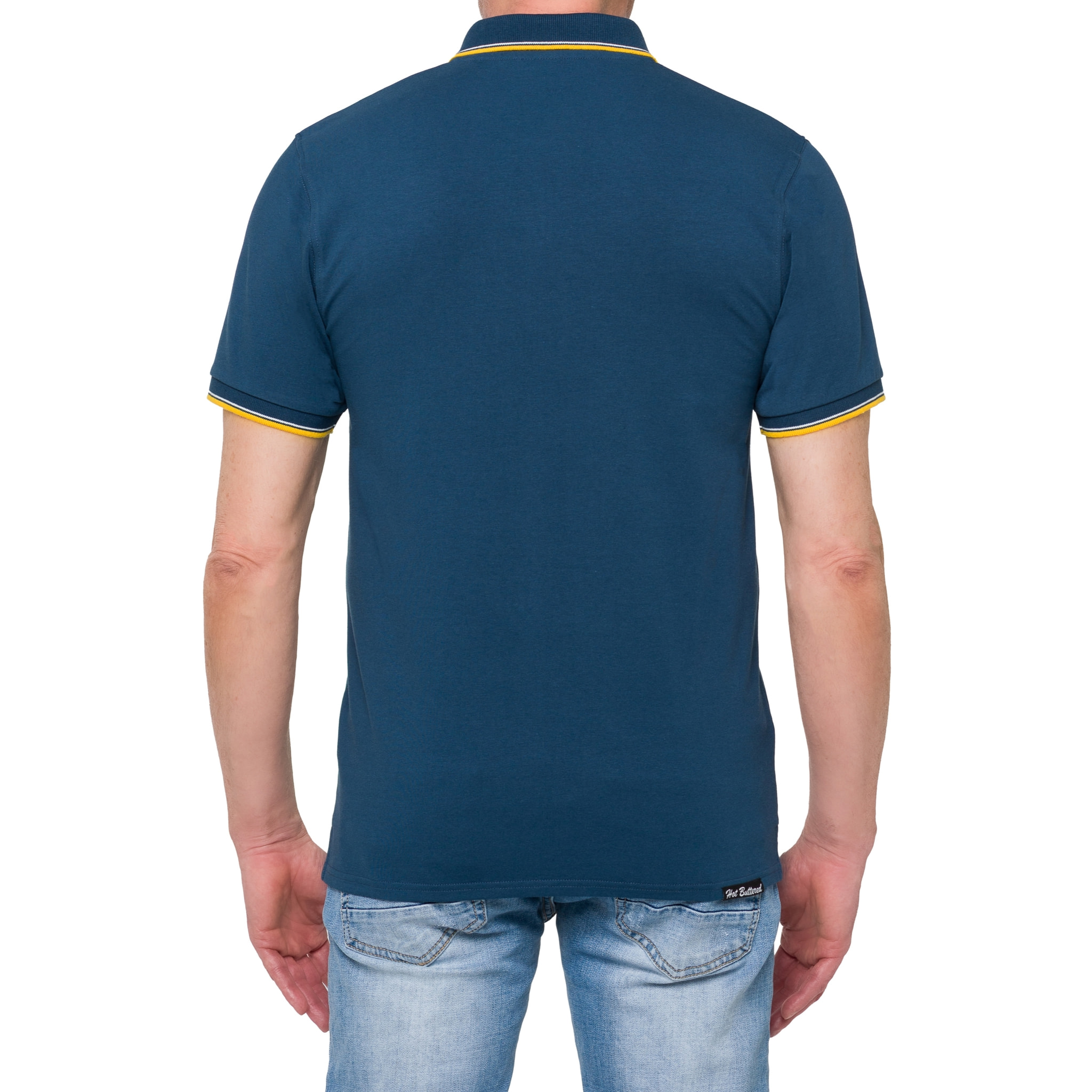 Polo con righine Hot Buttered Amak blu indigo