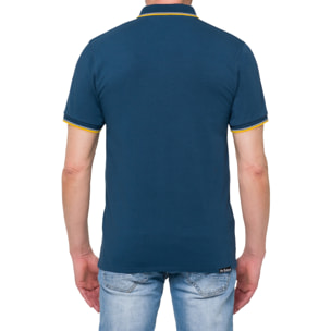 Polo con righine Hot Buttered Amak blu indigo