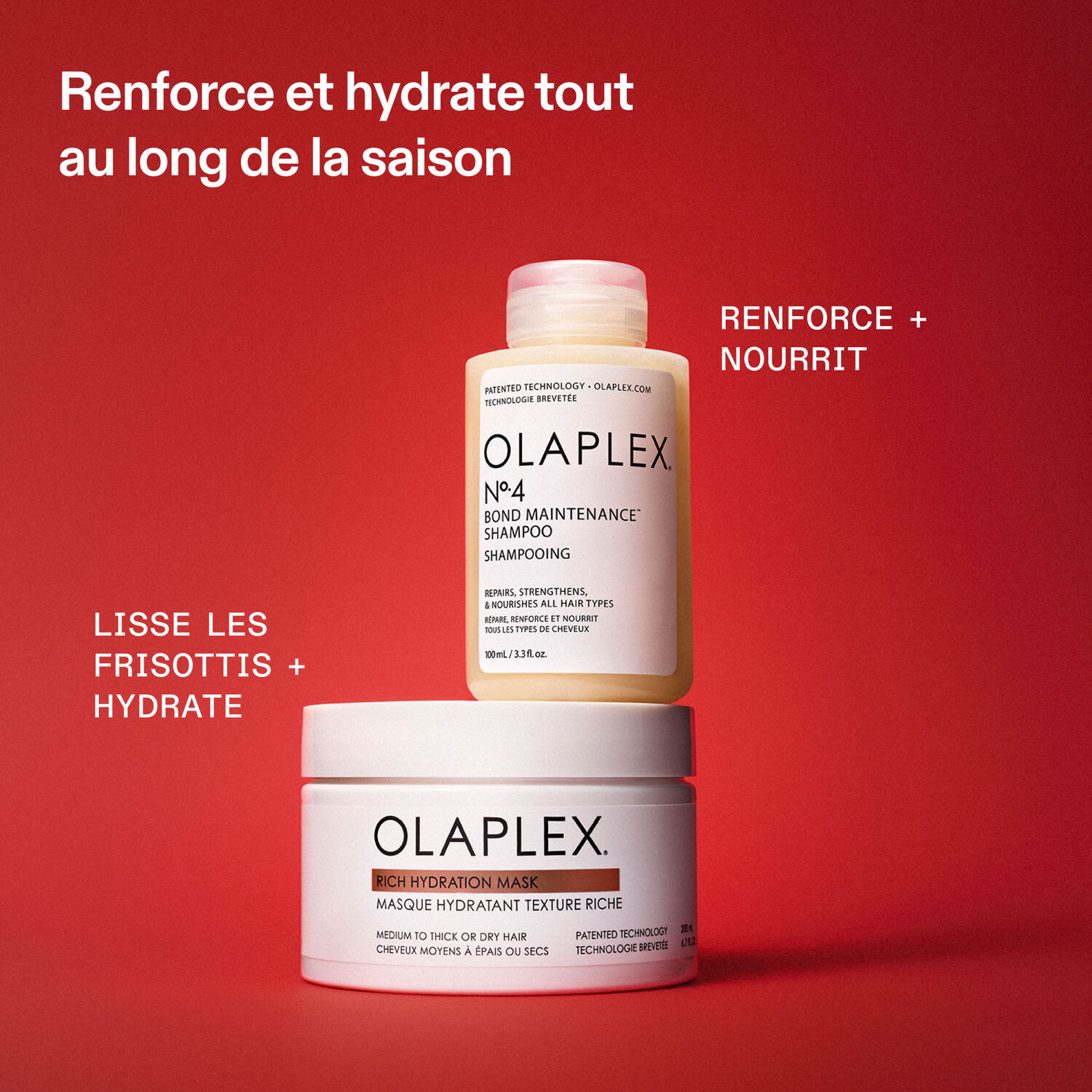 Héros de l'Hydratation Édition Limitée - Coffret Shampoing Bond Maintenance No.4 100ml + Masque Hydratant pour Cheveux Moyens à Épais 200ml