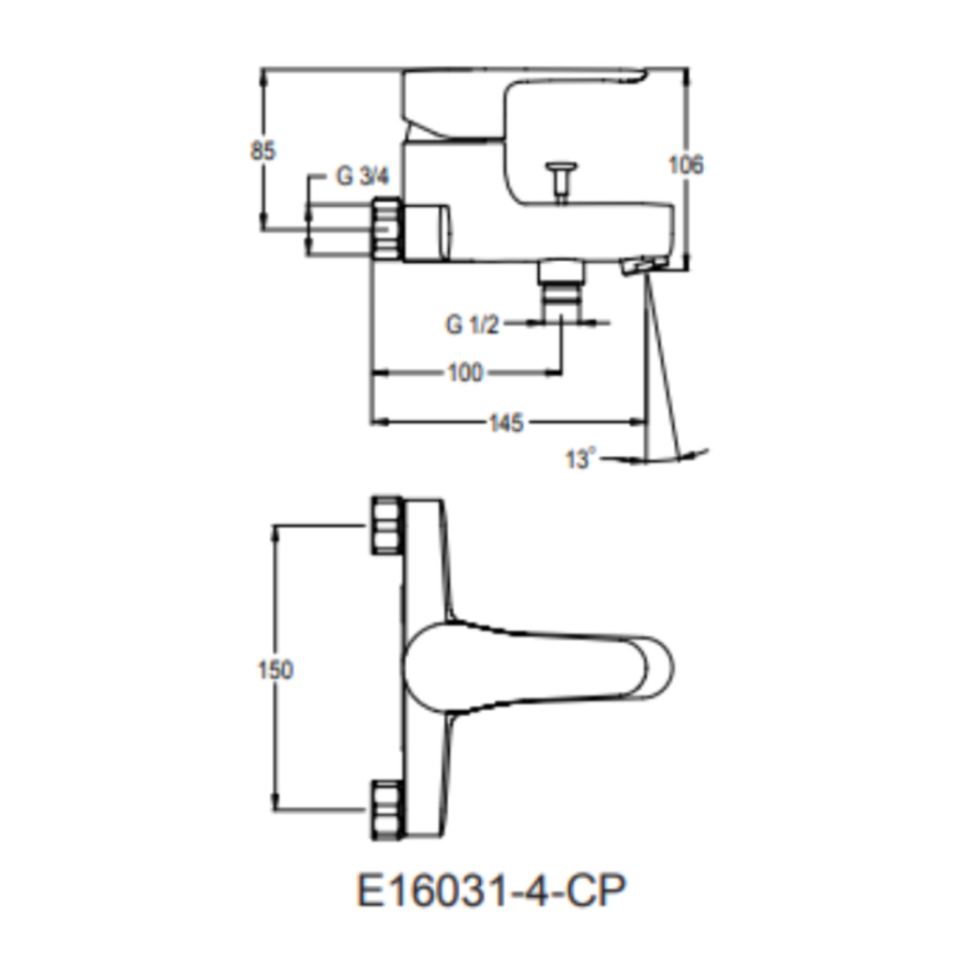 Mitigeur baignoire mécanique July