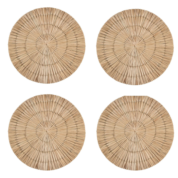 Lot de 4 set de table en raphia 38cm PAROS