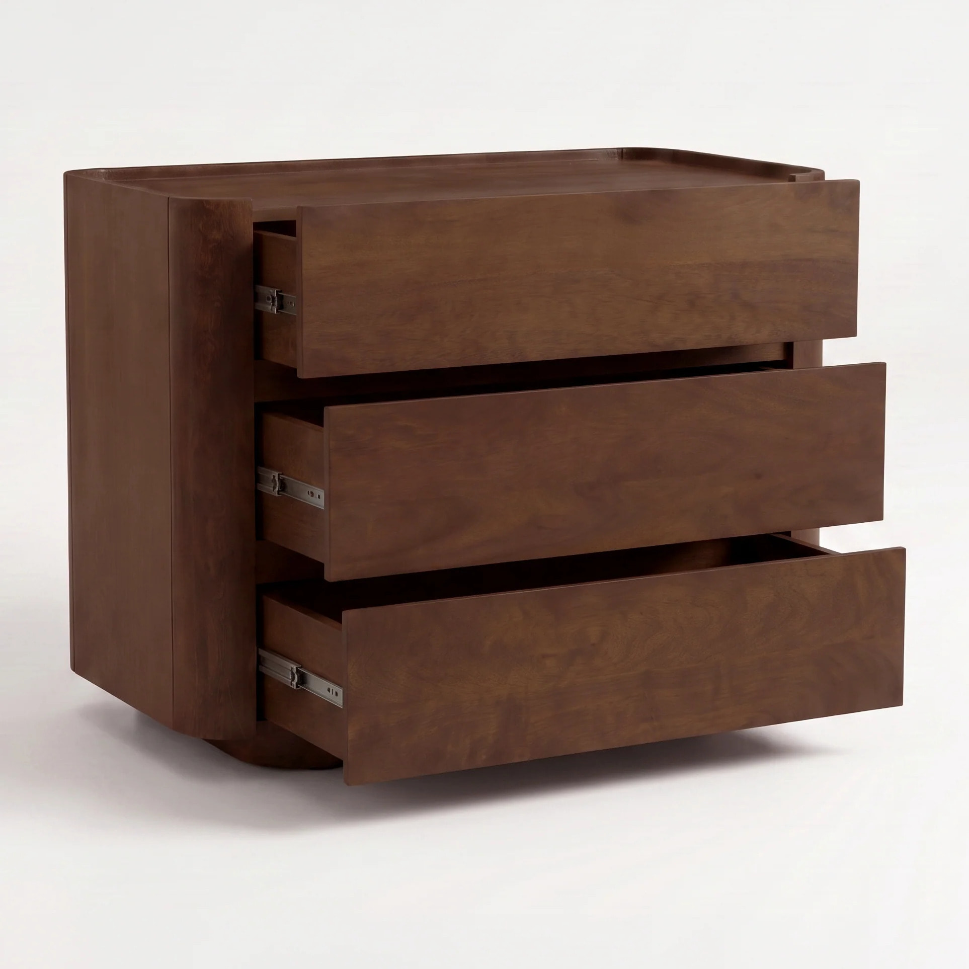 Commode en bois de manguier finition noyer - Aldo