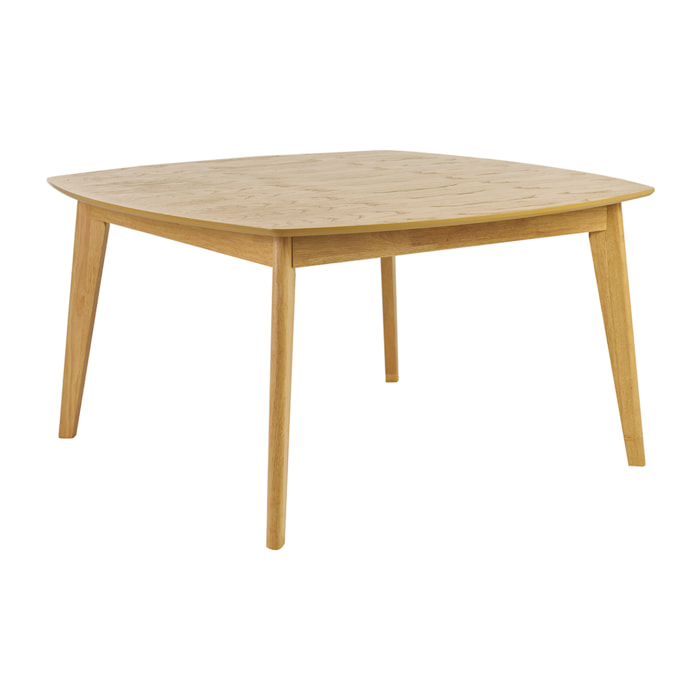 Table à manger carrée scandinave bois clair chêne L140 cm LEENA