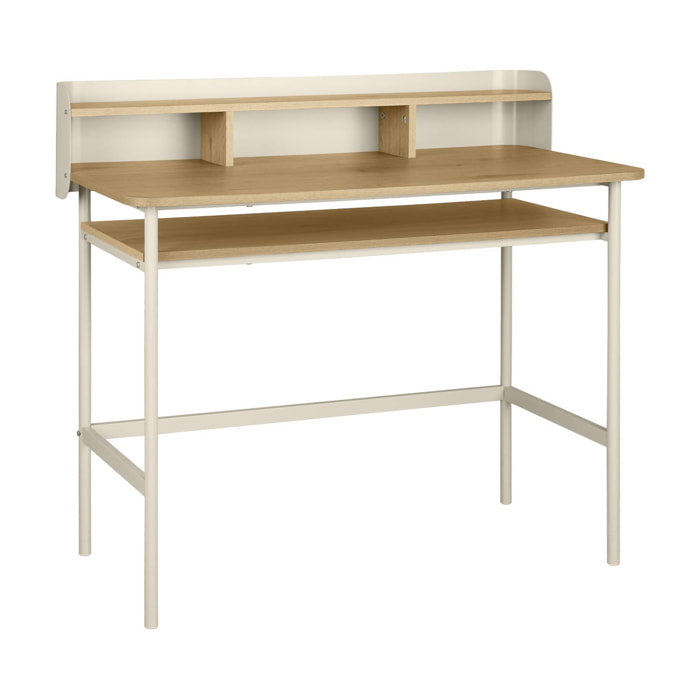 Bureau métal et décor bois 3 niches MOLTO