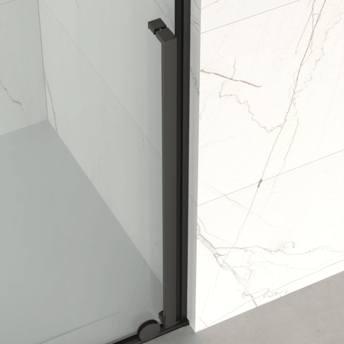 X-MOTION 110x200cm Paroi en verre coulissante Crystal Glass® 8 mm anticalcaire, avec bras et profilés Gun métal (SATBWIXM110GM)