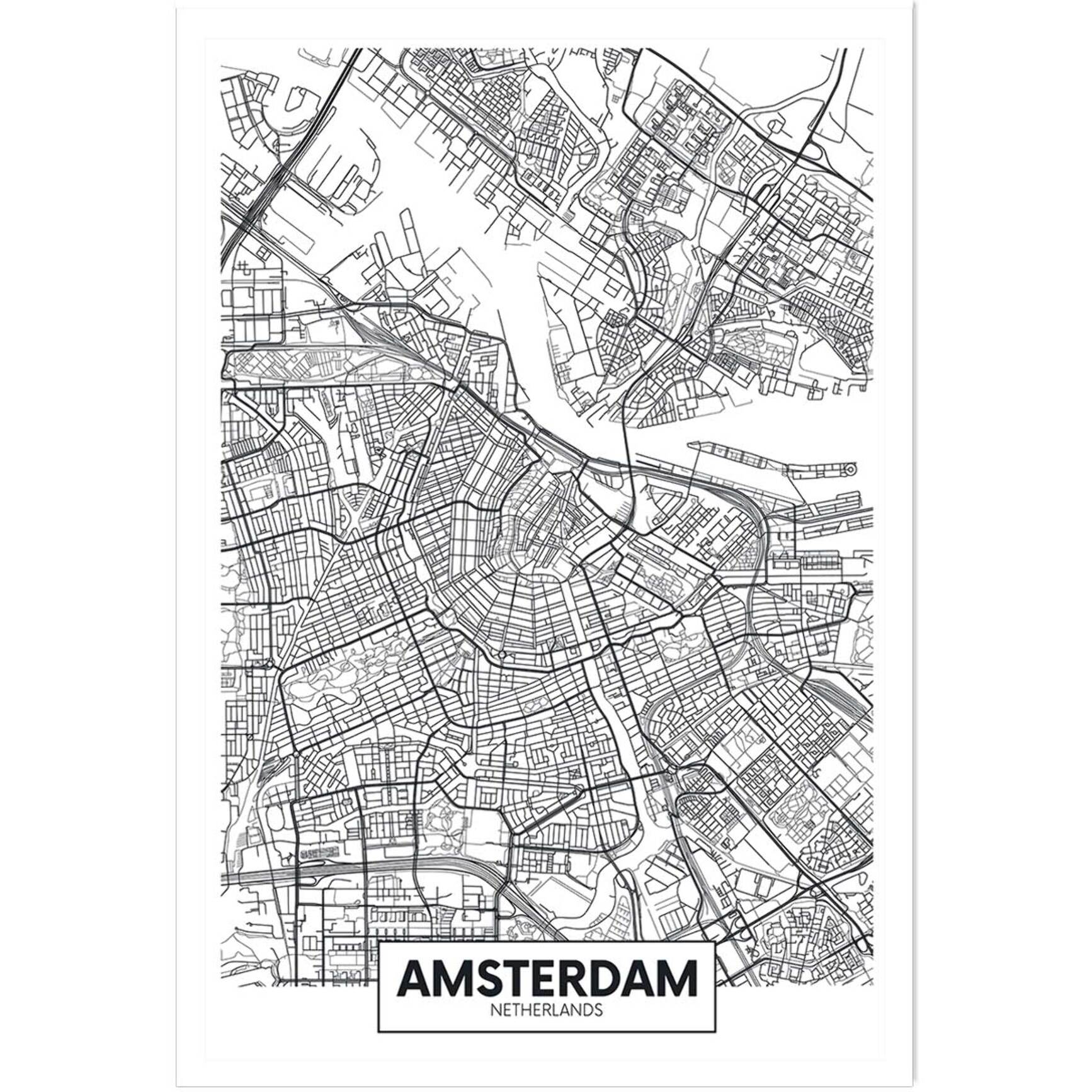 Affiche graphique amsterdam netherlands Affiche seule