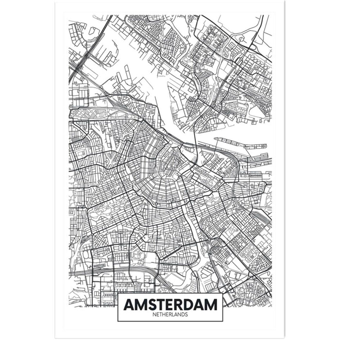 Affiche graphique amsterdam netherlands Affiche seule