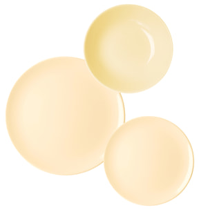 Service de table 18 pièces Excelsa – New Cream, Céramique Jaune
