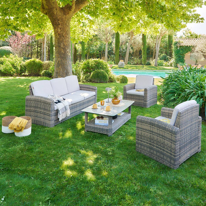 Salon de jardin Selenim 5 places beige