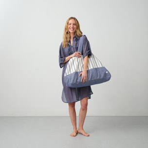 Bolsa grande algodón tejido Geminu color azul