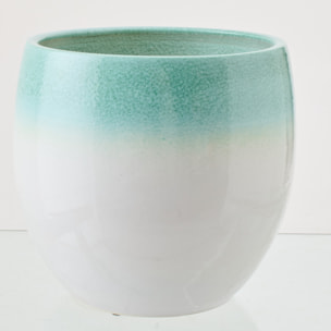 J-Line Cache-Pot - céramique - vert menthe/blanc